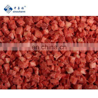 Sinocharm BRC A approved 12*12 mm IQF strawberry  dice Frozen strawberry