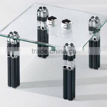 Oupusen living room black knock down tempered glass end table