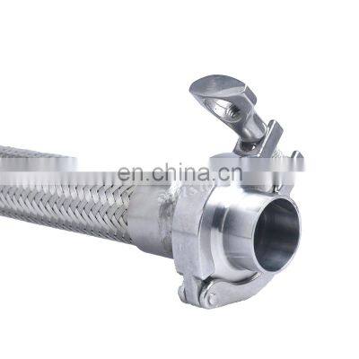 Sanitary Stainless Steel Flexible Braided Clamped Metal Hose Ferrule