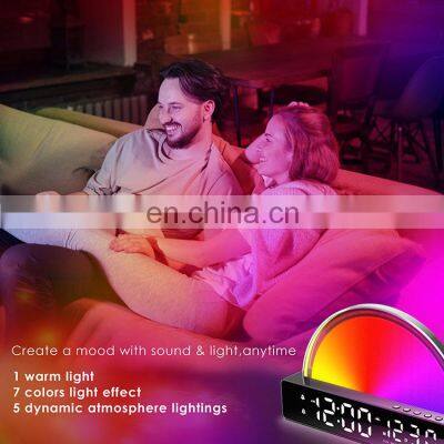 Snooze Radio Sunrise Double Glow Led Wake-Up Light Digital Light Desk & Table Clocks Alarm Clock photo-3