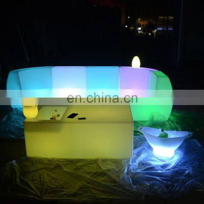 Waterproof Hard Plastic Tables Luxury Nightclub Party Bar Lighting up Led Sectional Sofas photo-3
