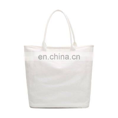 OEM ODM 12 oz Eco  logo printed cheap Plain organic reusable bulk large cotton tote shoulder natural  canvas shopping bag