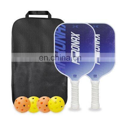 Pickleball Paddle Set With 2 50% Carbon+50% Glass Fibers Includes 2 Indoor and 2 Outdoor Pickleball Balls Pickleball Bag PP Core