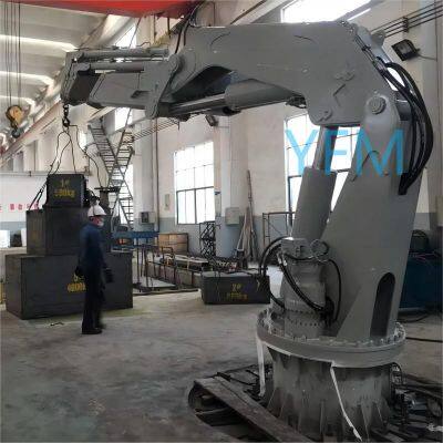 Folding Hydraulic Marine Crane with 3 Tonnes Rated Load and 7m Working Radius Is Equipped with High-Strength Hydraulic Cylinders and Precision Control System