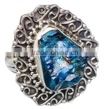 925 SOLID STERLING FINE SILVER ROUGH APATITE RING