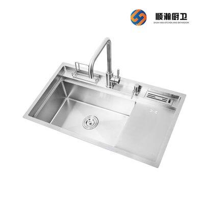 Double Basin Stainless Steel With Plate Sink  Kitchen Sinks