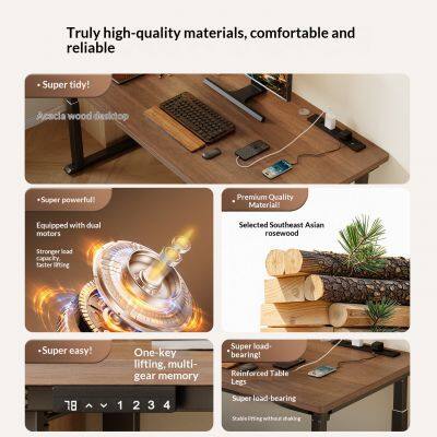 High Quality Raisable Computer Auto Lift Electric Corner Motorised Sit Stand Desk photo-5