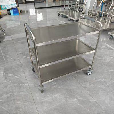 3-Tier Stainless Steel Square Tube Dining Cart for Catering Service