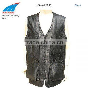 Leather Shooting Vest, Cowhide Leather Shooting Vest, Leather Hunting Shooting Vest