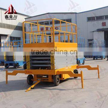 four wheels mobile hydraulic scissor beam lifter machine