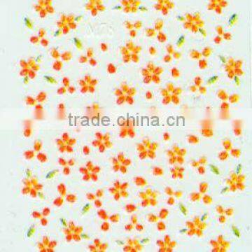 orange yellow flower wedding nail stickers