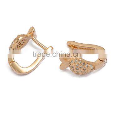 Earring, Fashion Gold Jewelry Crystal Zircon Setting Stunning Fruit Shape Brass Earring, Earring Jewelry Wholesale P9299