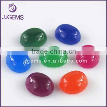 Wholesale Various Colored Oval 10*12mm Dyed Jade Cabochon