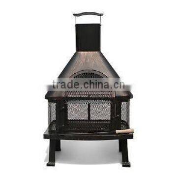 Fire pit with Chimney Black Finish FPC- 509