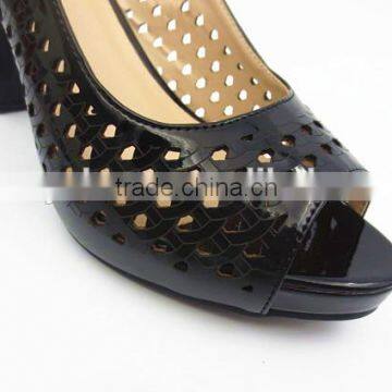 Latest New High Class Middle Heel Slingback Sandals With Net photo-6