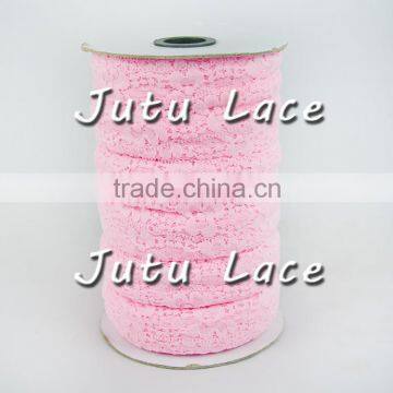 High Quality1" Width Stretch Lace Elastic Trim by Yards IN STOCK,lace Elastic Wholesale Baby Headbands Fold Over Elastic Foe photo-3