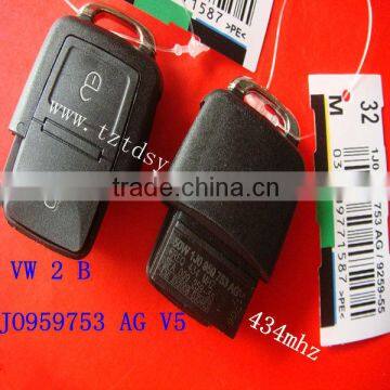 Tongda key high quality 2button remote key 433mhz ( 1JO 959 753 AG V5 ) for VW