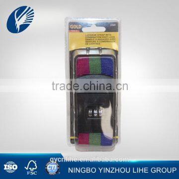 Adjustable PP dial belt travel suitcase lockable luggage strap with lock buckle wholesale
