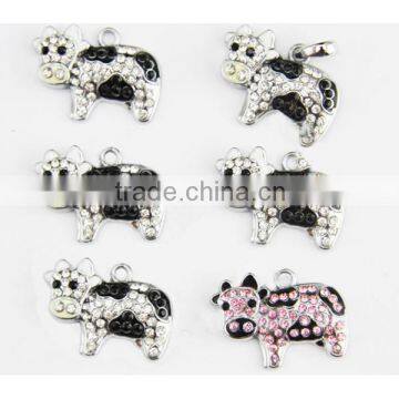 Rhinestone cow 10mm slide charms,dog bone,crown, dog slide charms