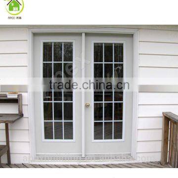 Solid wood door french doors with grills