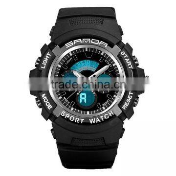 2016 Fashion Digital Rubber Watch Stainless Steel Back Watch Popular Wrist Watch For Men