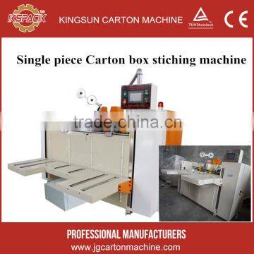 Single picece acrton boc stiching machine / carton box forming machine