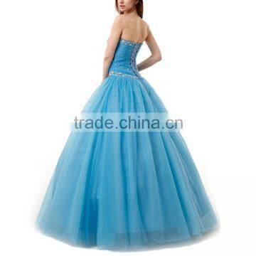 Western Quinceanera Dresses Royal Blue and White Wedding Dresses Muslim Hijab Wedding Dress Crystal Beaded Bodice Evening Dress photo-3