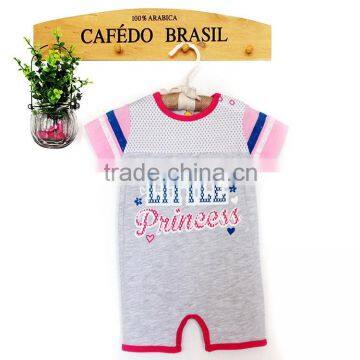 2016 fashion100% cotton baby clothes print letter baby girl summer bodysuit