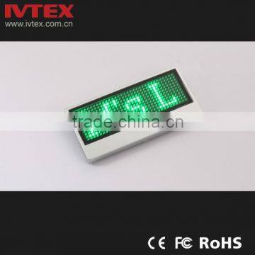 Digital Blue Rechargeable Battery Backup Mini LED Display / LED Name Badge / Digital Badge photo-3