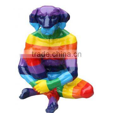 resin human body with dog head statue,creative statue