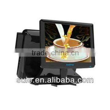 Electronic cash register pos machine with Dual screen Dual core pos for restaurant pos system cash register