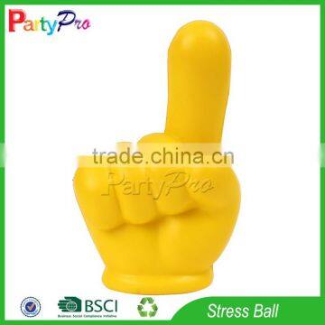 Partypro Zhejiang Ningbo Factory Hottest Wholeasale Custom Logo Yellow Forefinger Stress Ball