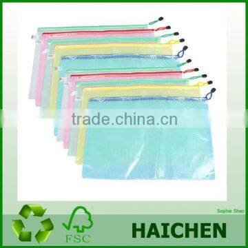 plastic pvc zip bag a4 file/a5 file/zip poly bag