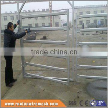 ISO9001 anping factory high quality 5 rails welded tubular ranch fence panel durable galvanized livestock handling panels