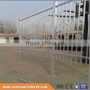 Hot sale Black Powder Coated Flat top galvanized steel fence( factory ,ISO 9001 certificate )