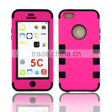 3 in 1 hybrid silicone case for iPhone 5C mobile accessory