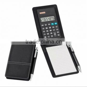 Pocket Leather jotter notebook with calculator