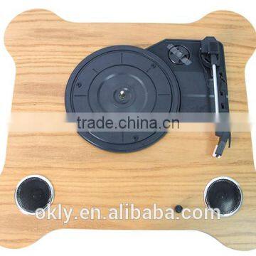2016 OKN-028 Portable Yellow Board Wooden Turntable Player Usb pc Encoding Turntable Record Player photo-2