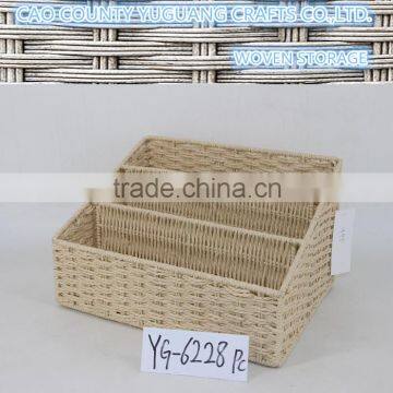 Paper Straw Desk Storage Basket Desk Organizer