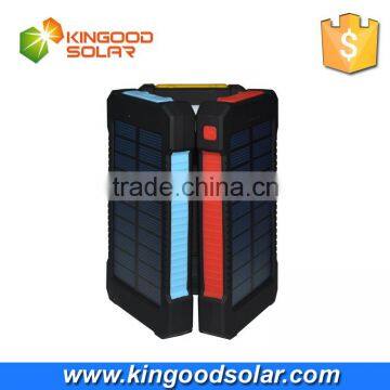 manufacturer 10000mah waterproof rainproof solar charger with compass and LED light