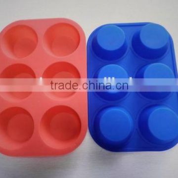 2014 newest eco-friendly 6 round shaped silicone cubes cake molds