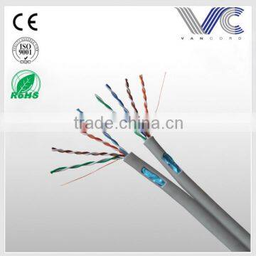 Frankever hot selling grey parallel shielded FTP CAT5E lan cable with ground wire