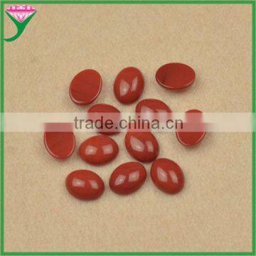 AAA grade oval flat back cabochon artificial glass red coral semi-precious stones