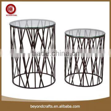 Modern All Kinds Sizes Glass Metal Dining Table Designs