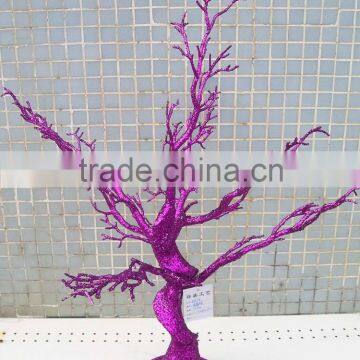 Ceremony Decor Purple glitter Artificial Dry Tree