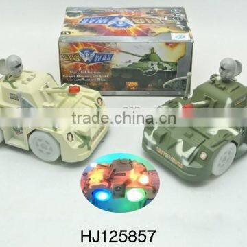 promotion toy b/o plastic pump& go tank with light and music