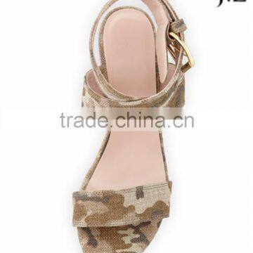 OS18 Summer Sandals Fabric Cover Wedges Rubber Outsole Strap Buckle Ankle Strap Pumps Shoes Summer Collection photo-3