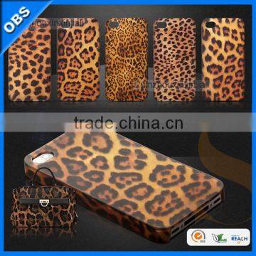 fashion design leopard print theme PC mobile phone case for iphone 4 5(OBS-M6084)