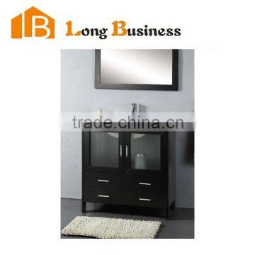 LB-JL2167 New bathroom vanity basin cabinet with white and black matte lacquer color doors