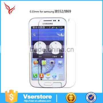 Anti-view premium quality phone acceessories armoured glass protector for samsung galaxy i8552 tempered glass screen protect